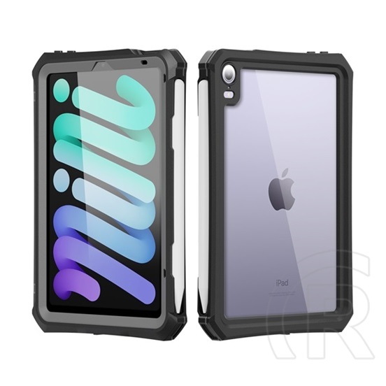 SHhellbox vízhatlan / vízálló Apple IPAD mini 6 (2021) tok, AQUA (3 méterig, IP68, közepesen ütésálló) fekete