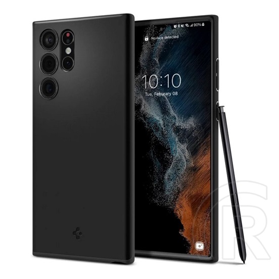 SPIGEN Samsung Galaxy S22 Ultra 5G (SM-S908) thin fit műanyag telefonvédő (matt, ultravékony, kamera védelem) fekete