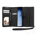 SPIGEN Samsung Galaxy S23 Plus (SM-S916) wallet s plus tok álló, bőr hatású (flip, textil minta) fekete