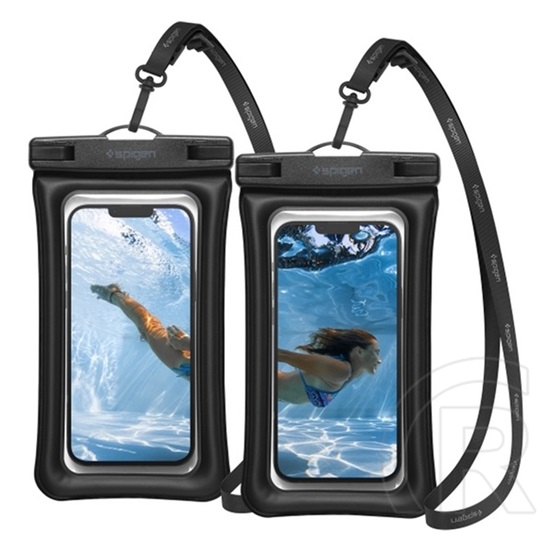 SPIGEN a610 vízhatlan / vízálló tok, aqua 2db (ipx8, nyakba akasztható, légbuborékos vizen lebegő, 6.9" méret) fekete