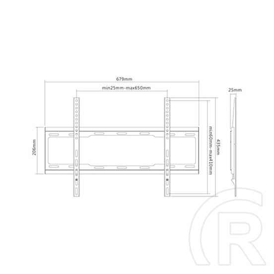 SUNNE fali konzol (37"-70" univerzális, VESA 600x400mm, max 40 kg)