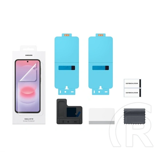 Samsung A37 5G képernyővédő fólia 2db (törlőkendő + segédkeret) átlátszó