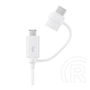 Samsung EP-DG930 2in1 USB adat- és töltőkábel (A dugó / micro-B dugó - C dugó, 1,5 m, fehér)