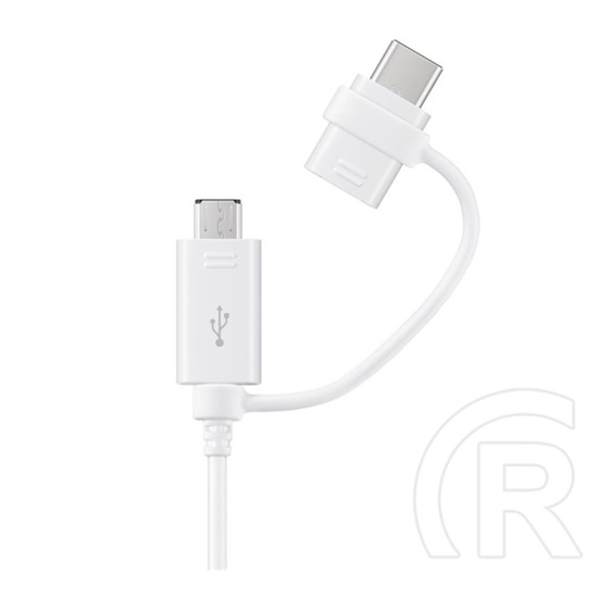 Samsung EP-DG930 2in1 USB adat- és töltőkábel (A dugó / micro-B dugó - C dugó, 1,5 m, fehér)