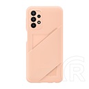 Samsung Galaxy A23 5G (SM-A236F) szilikon telefonvédő (bankkártya tartó) rózsaszín
