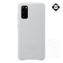 Samsung Galaxy S20 bőr tok (világos szürke)