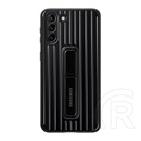 Samsung Galaxy S21 Plus (SM-G996) 5G telefonvédő (dupla rétegű, gumírozott, asztali tartó funkció) fekete