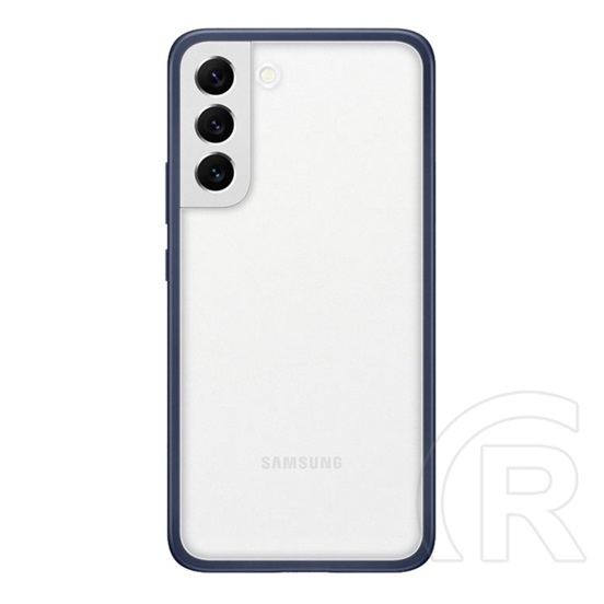 Samsung Galaxy S22 Plus 5G (SM-S906) szilikon védő (cserélhető átlátszó / füst hátlap, ütésálló keret) sötétkék