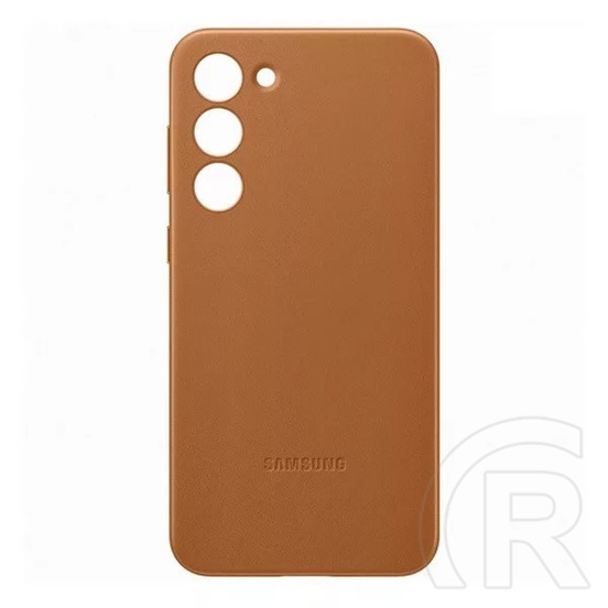 Samsung Galaxy S23 Plus (SM-S916) műanyag telefonvédő (valódi bőr hátlap) barna