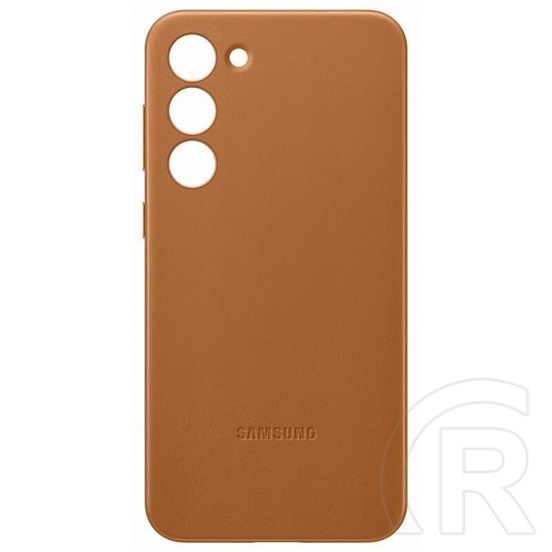 Samsung Galaxy S23 (SM-S911) műanyag telefonvédő (valódi bőr hátlap) barna