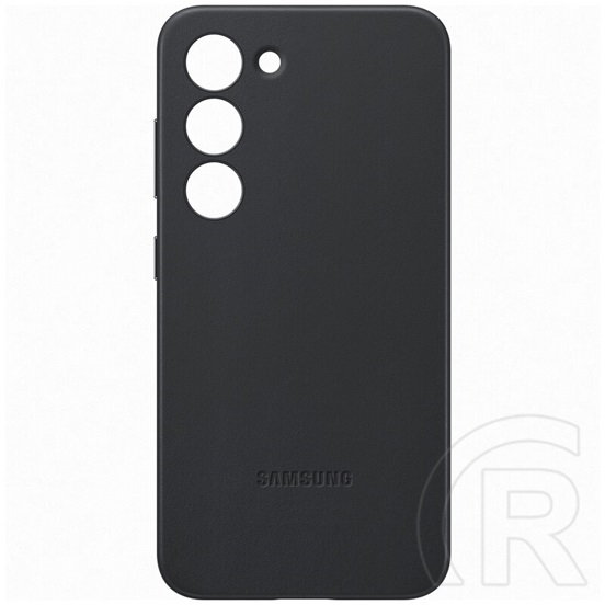 Samsung Galaxy S23 (SM-S911) műanyag telefonvédő (valódi bőr hátlap) fekete