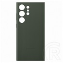 Samsung Galaxy S23 Ultra (SM-S918) műanyag telefonvédő (valódi bőr hátlap) zöld