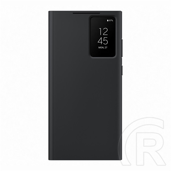 Samsung Galaxy S23 Ultra (SM-S918) tok álló (aktív flip, clear view cover) fekete