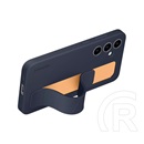 Samsung Galaxy S24 FE (SM-S721)szilikon telefonvédő (matt, beépített szíj, kitámasztó) sötétkék