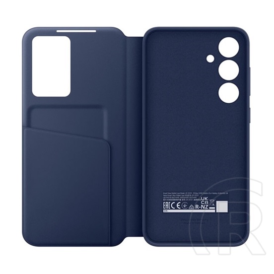 Samsung Galaxy S24 FE (SM-S721)tok álló (aktív flip, oldalra nyíló, smart view cover) sötétkék