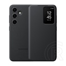 Samsung Galaxy S24 (SM-S921) tok álló (aktív flip, oldalra nyíló, átlátszó előlap) fekete