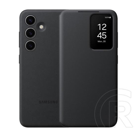 Samsung Galaxy S24 (SM-S921) tok álló (aktív flip, oldalra nyíló, átlátszó előlap) fekete
