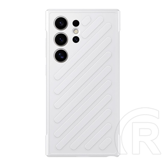 Samsung Galaxy S24 Ultra (SM-S928) designed for műanyag telefonvédő (ütésállóság, csíkos, dombor minta) fehér