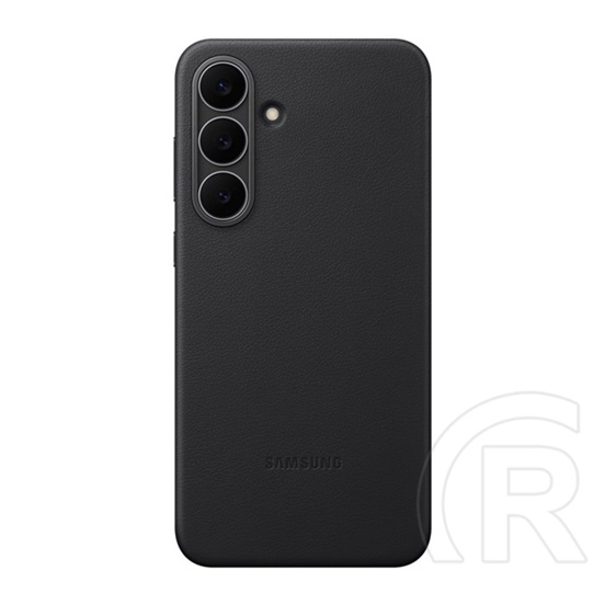 Samsung Galaxy S25 FE (SM-S731) műanyag telefonvédő (eco vegán bőr hátlap) fekete