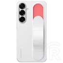Samsung Galaxy S25 Plus (SM-S936) szilikon telefonvédő (matt, beépített szíj, kitámasztó) fehér
