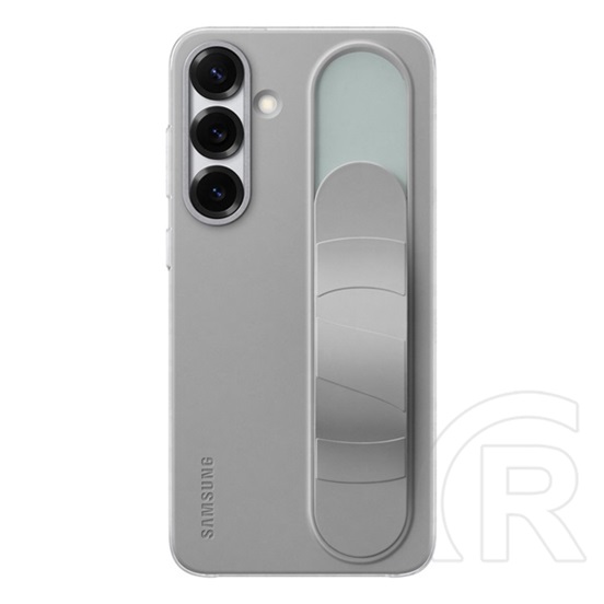 Samsung Galaxy S25 Plus (SM-S936) szilikon telefonvédő (matt, beépített szíj, kitámasztó) világosszürke