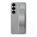 Samsung Galaxy S25 (SM-S931) szilikon telefonvédő (matt, beépített szíj, kitámasztó) világosszürke
