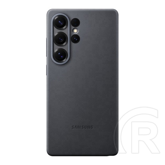 Samsung Galaxy S25 Ultra (SM-S938) műanyag telefonvédő (eco vegán bőr hátlap) fekete