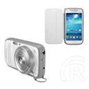 Samsung Galaxy S4 Zoom (SM-C101) tok álló, műanyag keret (flip, objektívhez porvédő) fehér