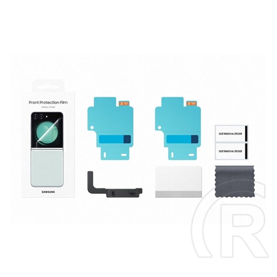 Samsung Galaxy Z Flip5 5G (SM-F731) védő fólia 2db (törlőkendő, felhelyezést segítő keret, külső kijelzőre) átlátszó