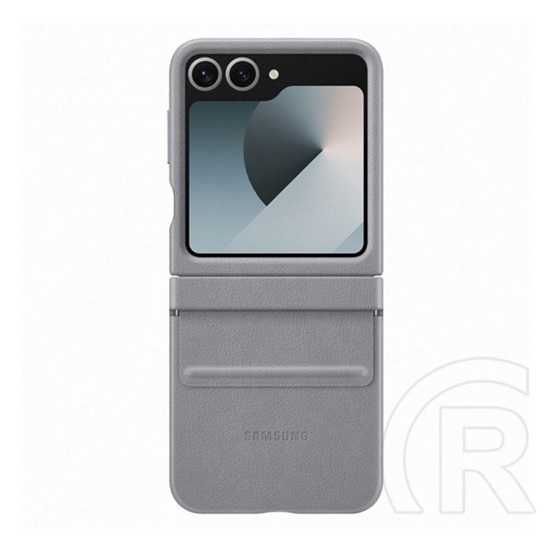 Samsung Galaxy Z Flip6 5G (SM-F741) Samsung műanyag telefonvédő (eco bőr hatású hátlap) sötétszürke