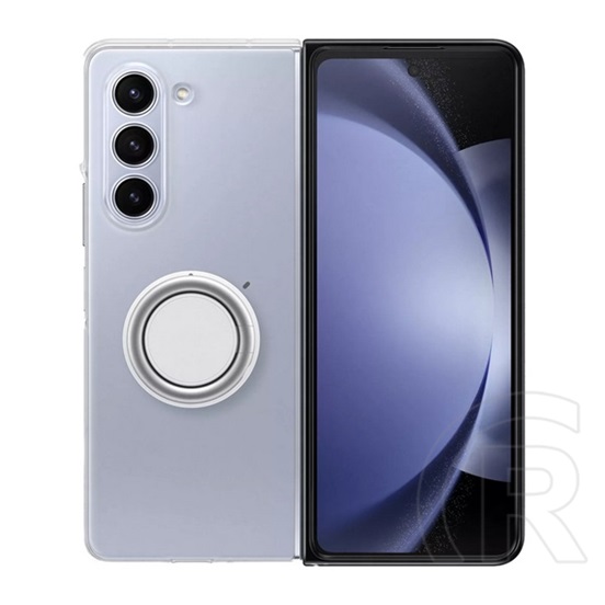 Samsung Galaxy Z Fold5 5G (SM-F946) műanyag telefonvédő (ultravékony, telefontartó gyűrű, kitámasztó) átlátszó