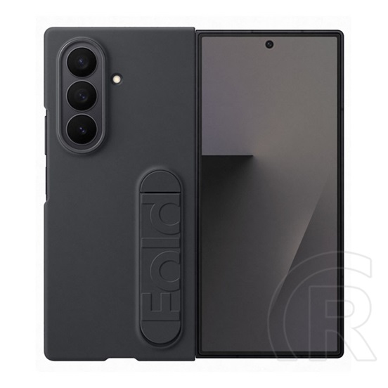 Samsung Galaxy Z Fold7 (SM-F966) szilikon telefonvédő (matt, kitámasztó + képernyővédő fólia) fekete