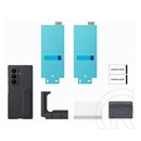 Samsung Galaxy Z Fold7 (SM-F966) szilikon telefonvédő (matt, kitámasztó + képernyővédő fólia) fekete