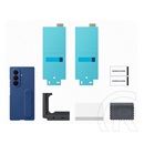 Samsung Galaxy Z Fold7 (SM-F966) szilikon telefonvédő (matt, kitámasztó + képernyővédő fólia) kék