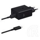 Samsung Duo hálózati töltő (2xUSB-C aljzat, 50W, USB-C kábellel, fekete)
