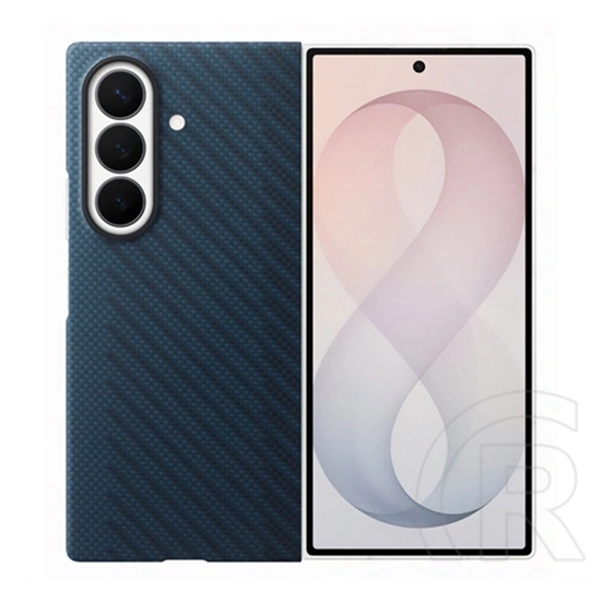 Samsung Z Fold8 Ultra szilikon telefonvédő (mágneses, karbon minta) sötétkék