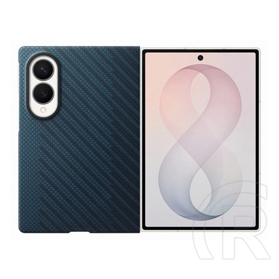 Samsung Z Fold8 szilikon telefonvédő (mágneses, karbon minta) sötétkék