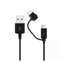 Samsung adatkábel 2in1 (usb - microusb/type-c , 150cm) fekete