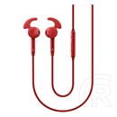 Samsung fülhallgató sztereo (3.5mm jack, felvevő gomb, hangerő szabályzó, 1pár szárnyas és 3pár sima fülgumi) piros