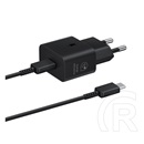 Samsung hálózati töltő (USB-C aljzat, 25W, USB-C kábellel, fekete)