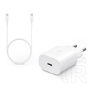 Samsung hálózati töltő (USB-C aljzat, 25W, EP-DG980BWE USB-C kábellel, fehér)