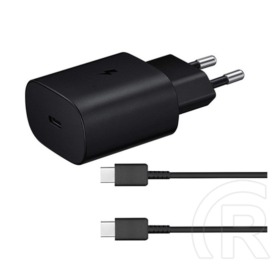Samsung hálózati töltő (USB-C aljzat.25W, EP-DA905BBE USB-C kábellel, fekete)