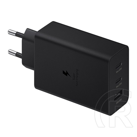 Samsung hálózati töltő (USB-A aljzat + 2xUSB-C aljzat, 65W, fekete)