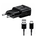 Samsung hálózati töltő (USB-A aljzat, 15W, USB-C kábellel, fekete)