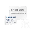 Samsung memóriakártya transflash 128gb (microsdxc evoplus blue - class 10, uhs-1) + sd adapter