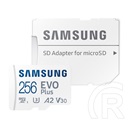 Samsung memóriakártya transflash 256gb (microsdxc evoplus blue - class 10, uhs-1) + sd adapter