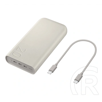 Samsung vésztöltő 3 type-c aljzat (20000 mAh, 45W, PD gyorstöltő, LED jelzés, bézs)