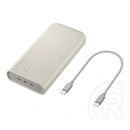 Samsung vésztöltő 3 type-c aljzat (20000 mAh, 45W, PD gyorstöltő, LED jelzés, bézs)