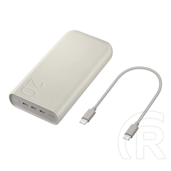 Samsung vésztöltő 3 type-c aljzat (20000 mAh, 45W, PD gyorstöltő, LED jelzés, bézs)