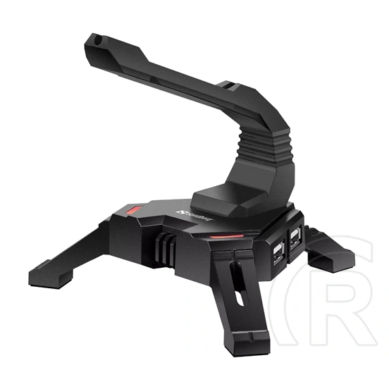 Sandberg 2-in-1 USB Hub Bungee (4x USB2.0, egérkábel-rendező, fekete)